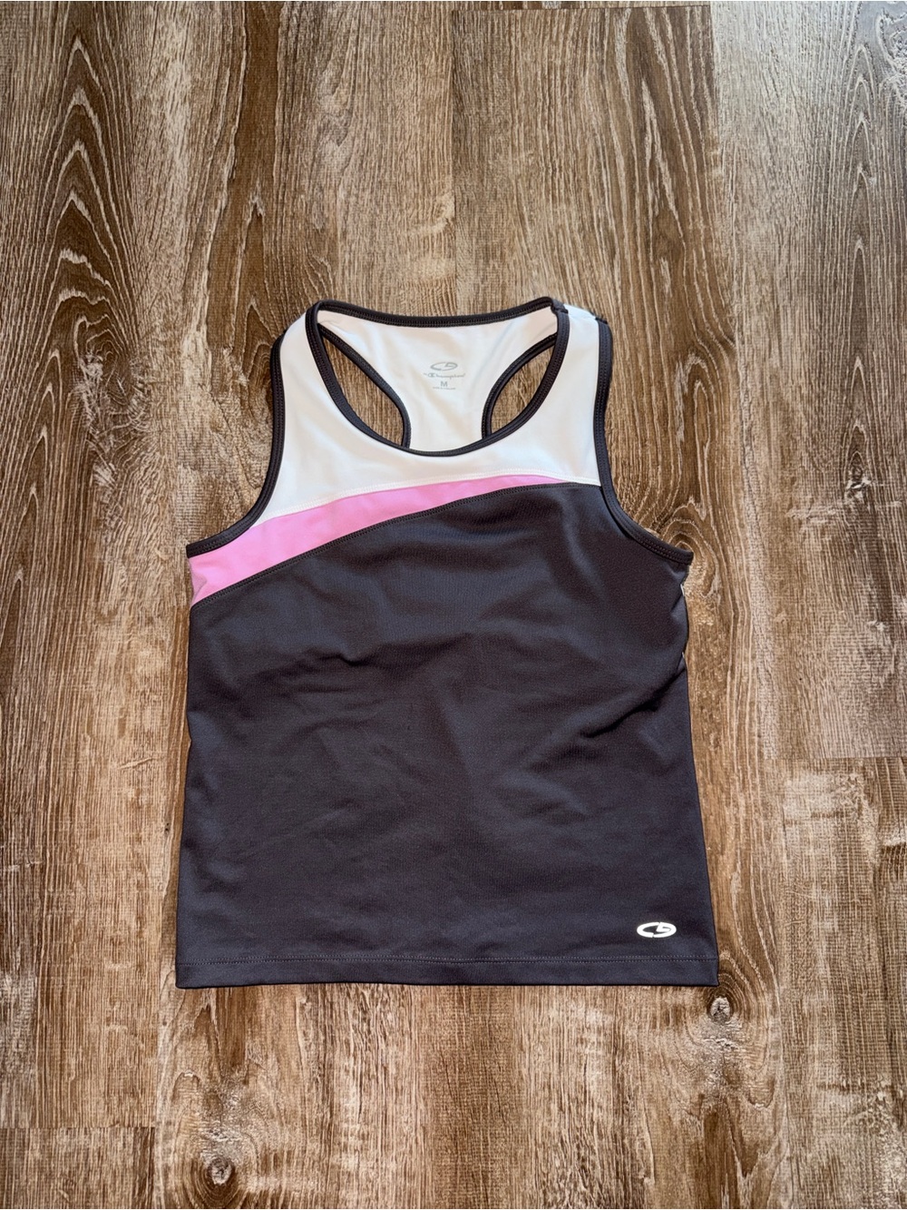Vintage Y2K Women’s Grey and Pink Racerback Tank - Athletic Fit